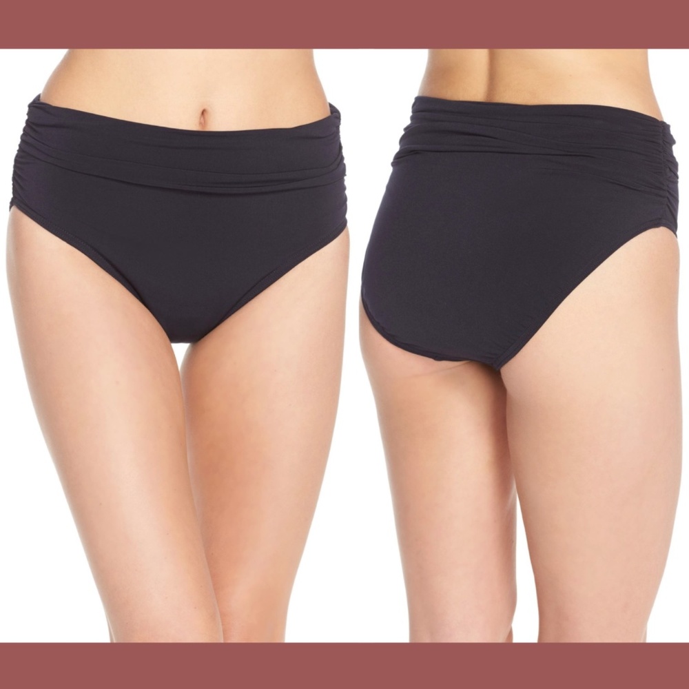 NEW Magicsuit Ruched Bikini Bottoms in Black [SZ 10‎ ]